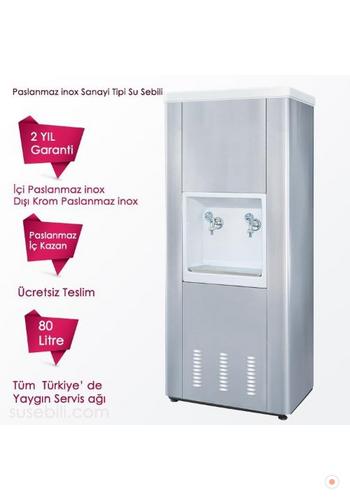 80 Litre İç Dış Paslanmaz Arıtmalı Sanayi Tipi Su Sebili
